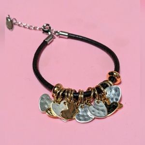 Heart Charm Bracelet Leather